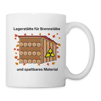 Brennstäbe-Holzlager Herbstlaub - Tasse - Weiß - Rechts