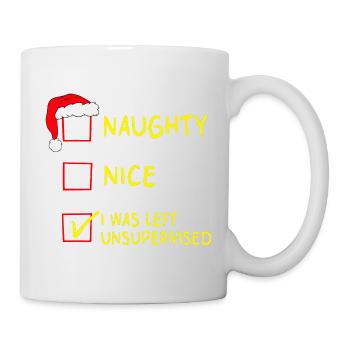 Naughty Nice – Ich wurde zu Weihnachten unbeaufsichtigt gelassen - Tasse - Weiß - Rechts