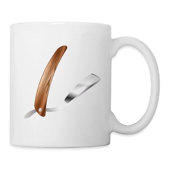 Klassisches Barber Rasiermesser im Retro Stil - Tasse - Weiß - Rechts