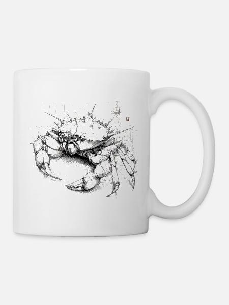 Illustration de crabe mécanique sombre - Mug blanc - blanc