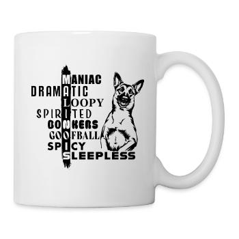 Puzzle de mots de personnalité malinois belge - Mug blanc - blanc - Droite