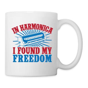 Harmonica drôle qui a trouvé mon harmonica de liberté - Mug blanc - blanc - Droite