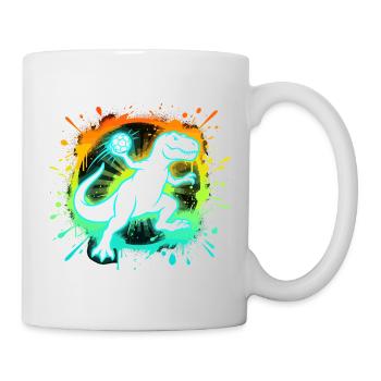 Handballer T-Rex Grafik Kinder Teenager Lustig - Tasse - Weiß - Rechts