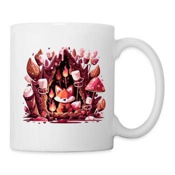 Fox in the mushroom forest fire - Mug - white - Right
