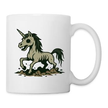 Licorne zombie s’élevant de la Terre Sombre - Mug blanc - blanc - Droite