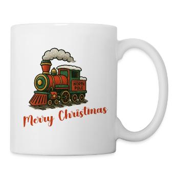 Vintage Christmas Train North Pole Locomotive - Mug - white - Right