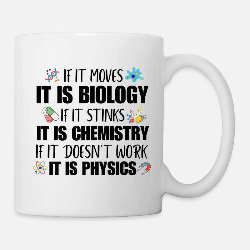 Professeur de sciences physiques Geek Étudiant drôle en biologie - Mug blanc - blanc