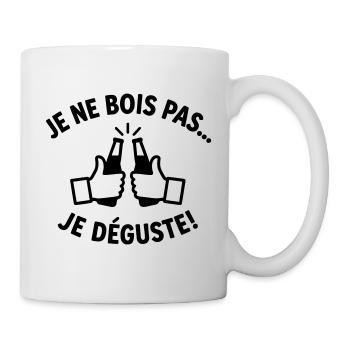 Je Ne Bois Pas Je Déguste Humour Bière - Mug blanc - blanc - Droite