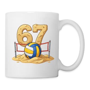 67 Beach Volley Cartoon - Mug - white - Right
