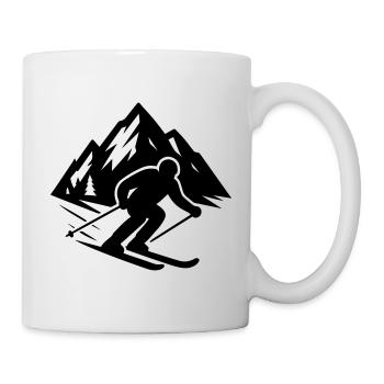 Montagnes de ski - Mug blanc - blanc - Droite