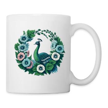 Peacock Floral Circle - Mug - white - Right