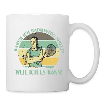 Badmintonspieler Geschenke Badminton Outfits - Tasse - Weiß - Rechts