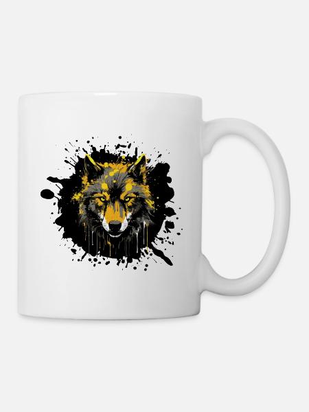 Wolf Klecks Wildlife - Tasse - Weiß