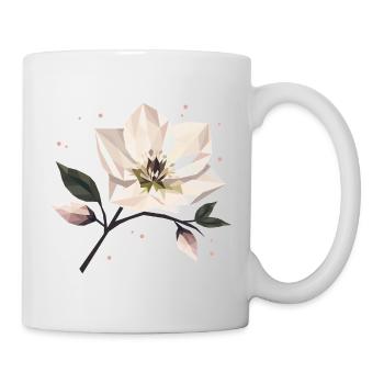 Winterliche Christrose in zarten,festlichen Farben - Tasse - Weiß - Rechts