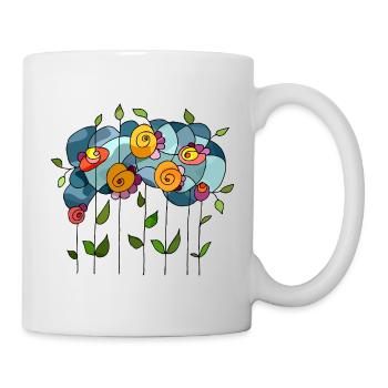 Blumen - Tasse - Weiß - Rechts