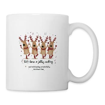 Rentier-Tanzfest Weihnachtsspaß - Tasse - Weiß - Rechts