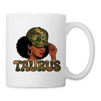 Stierkönigin – Tarn-Afro-Mädchen Tierkreiswurzeln - Tasse - Weiß - Rechts