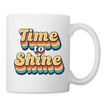 Zeit, Retro Rainbow zu leuchten - Tasse - Weiß - Rechts