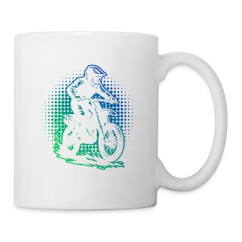 Motif classique du motocross - Mug blanc - blanc - Droite