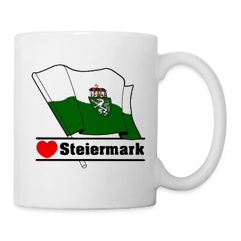 Styria Flag with Heart - Mug - white - Right