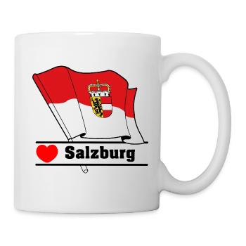 Drapeau de Salzbourg avec cœur - Mug blanc - blanc - Droite
