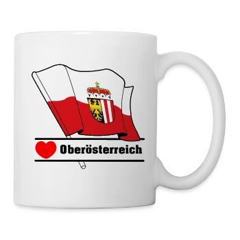 Upper Austria Flag with Heart - Mug - white - Right
