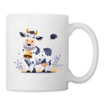 Lustige Kuh mit Glocke - Tasse - Weiß - Rechts