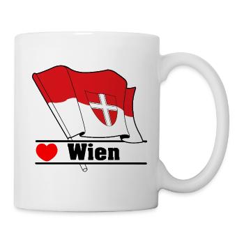 Wien Flag with Heart - Mug - white - Right