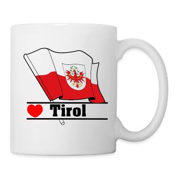 Drapeau du Tyrol avec cœur - Mug blanc - blanc - Droite
