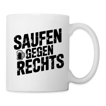 Saufen gegen Rechts - Cool Alkohol Logo - Mug blanc - blanc - Droite