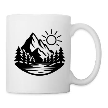 Mountains Landscape Forest Nature - Mug - white - Right