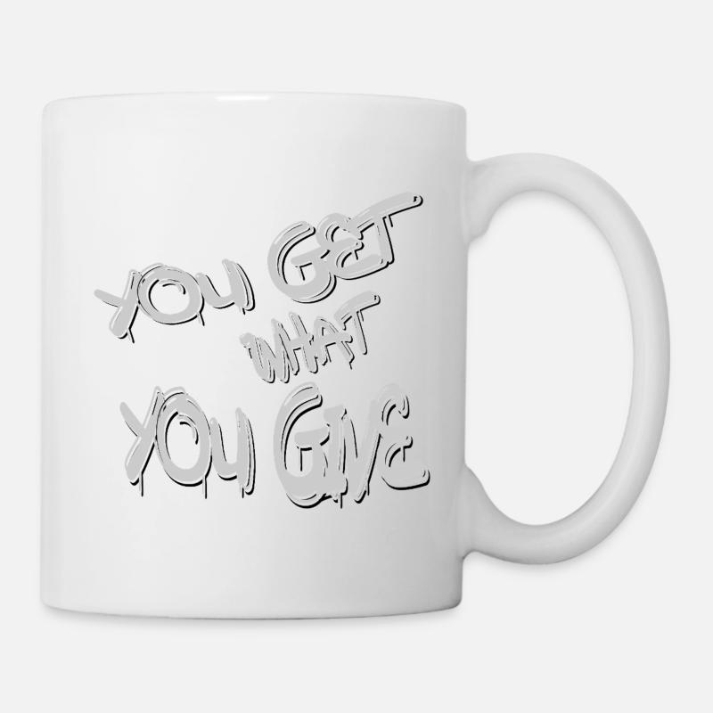 You Get What You Give Graffiti Typography - Mug - white