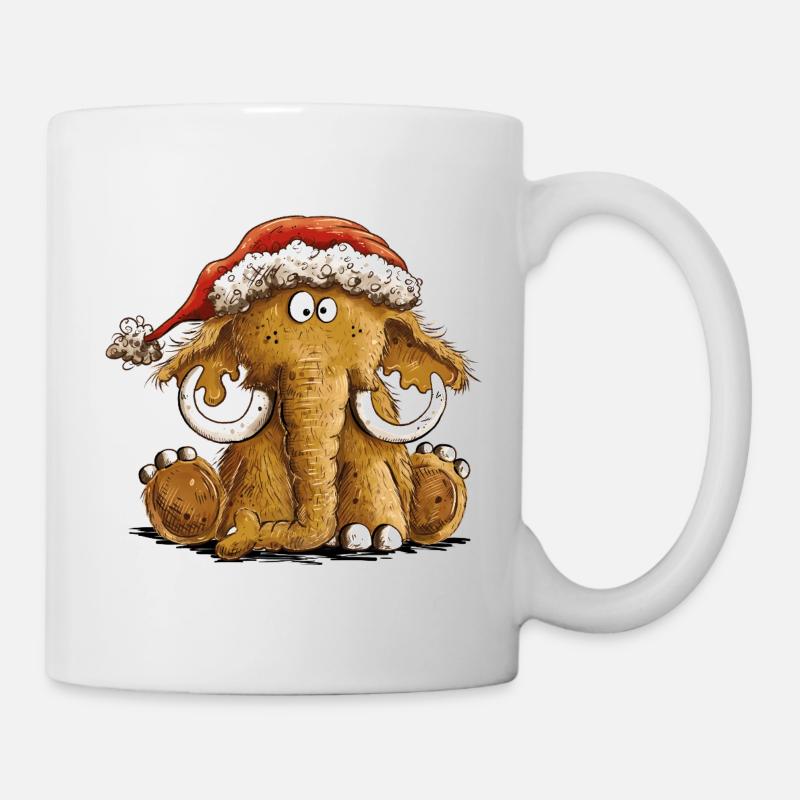 X-Mas Mammut Weihnachten - Tasse - Weiß