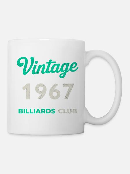 Vintage 1967 – Billiards Club Retro Geburtsjahr - Tasse - Weiß