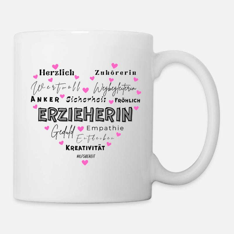 Erzieherin Herz - Tasse - Weiß