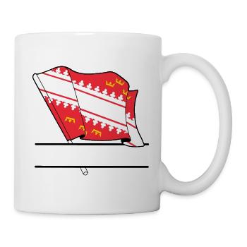 Drapeau d’Alsace avec boîte de texte - Mug blanc - blanc - Droite