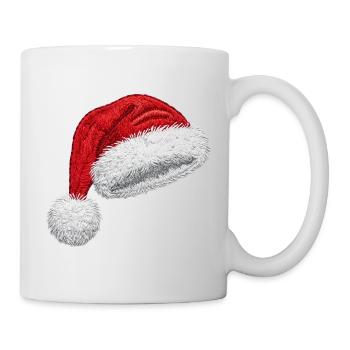 Bestickte, gemütliche klassische Weihnachtsmannmütze (bedruckt) - Tasse - Weiß - Rechts