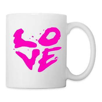 Art rose en forme de cœur d’amour en graffiti - Mug blanc - blanc - Droite