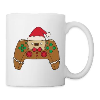 Contrôleur de jeu vidéo en pain d’épices Joueur de Noël - Mug blanc - blanc - Droite