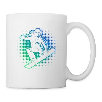 Neon Snowboarder Halftone - Mug - white - Right
