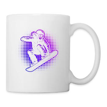 Neon Snowboarder Retro Vaporwave - Tasse - Weiß - Rechts