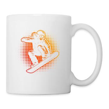 Feuerroter Snowboarder im Sprung - Tasse - Weiß - Rechts