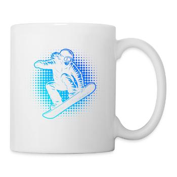 Neon Snowboarder Halftöne - Tasse - Weiß - Rechts