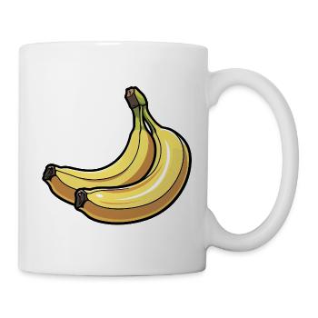 Leuchtende Bananen Cartoon - Tasse - Weiß - Rechts