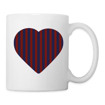 Cœur Rouge-Bleu - Mug blanc - blanc - Droite