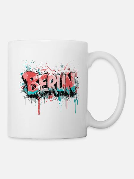 Berlin Graffiti Schrift Streetart Urban Style - Tasse - Weiß