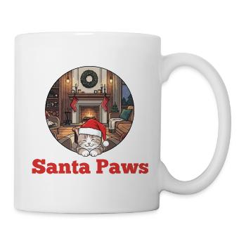 Weihnachtskatze – Santa Paws - Tasse - Weiß - Rechts