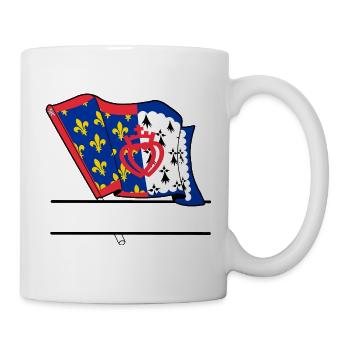 Pays_de_la_Loire_Vlag + boîte de texte - Mug blanc - blanc - Droite