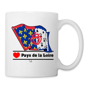 Drapeau + cœur + texte « Pays de la Loire » - Mug blanc - blanc - Droite