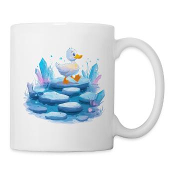 Ente auf Eispfad mit Kristallen - Mug - white - Right
